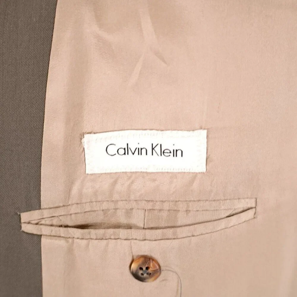 Calvin Klein Wool Beige Blazer 42L 3 Button‎
